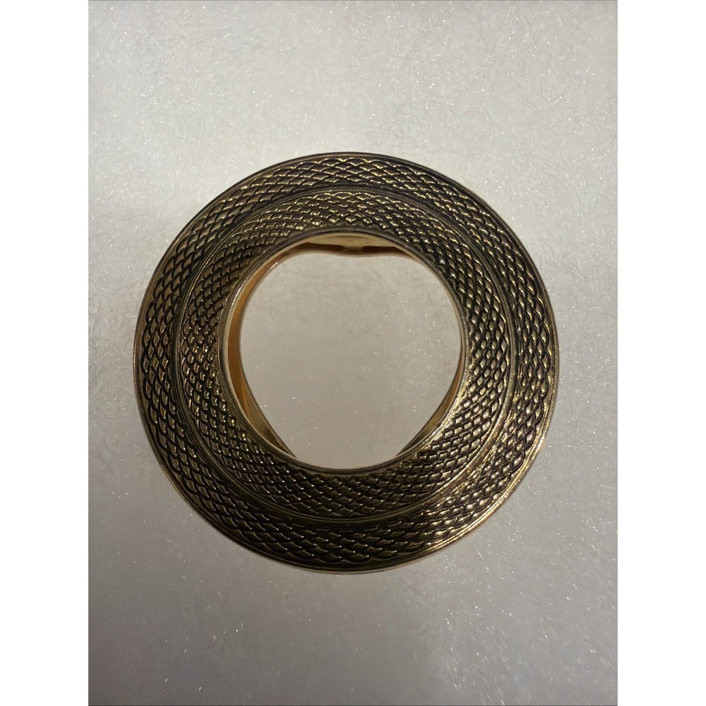 Vintage Lieba USA Snake Texture Scarf Clip Gold Tone Dress, Blouse Clip Mid Cent